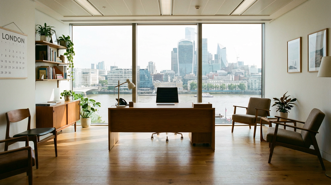 Professional office environment, London